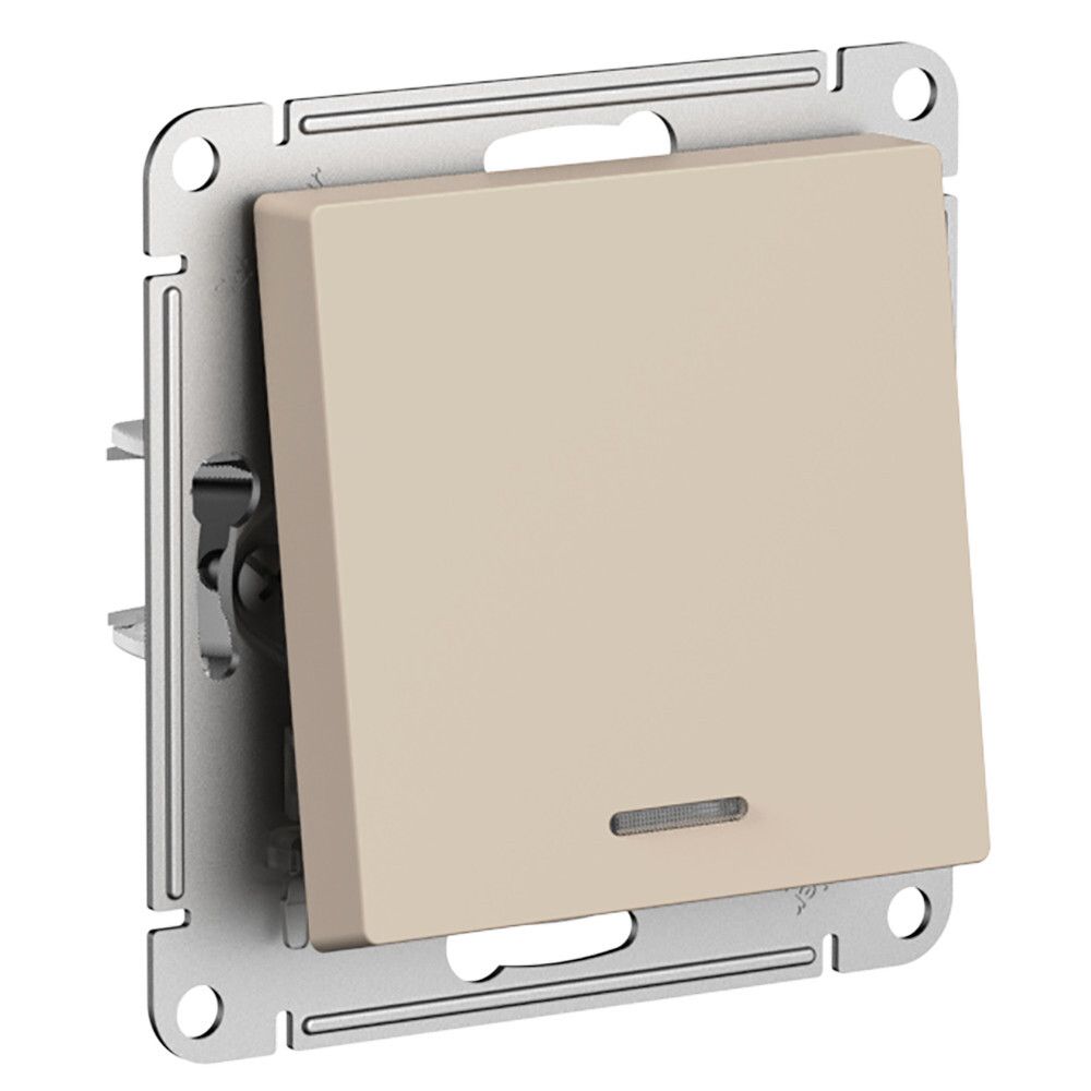 Переключатель 1-клавишный с подсветкой Systeme Electric (Schneider Electric) AtlasDesign, песочный ATN001263