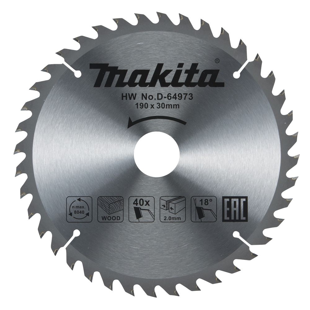 Пильный диск Makita, по дереву, 190x30, D-64973