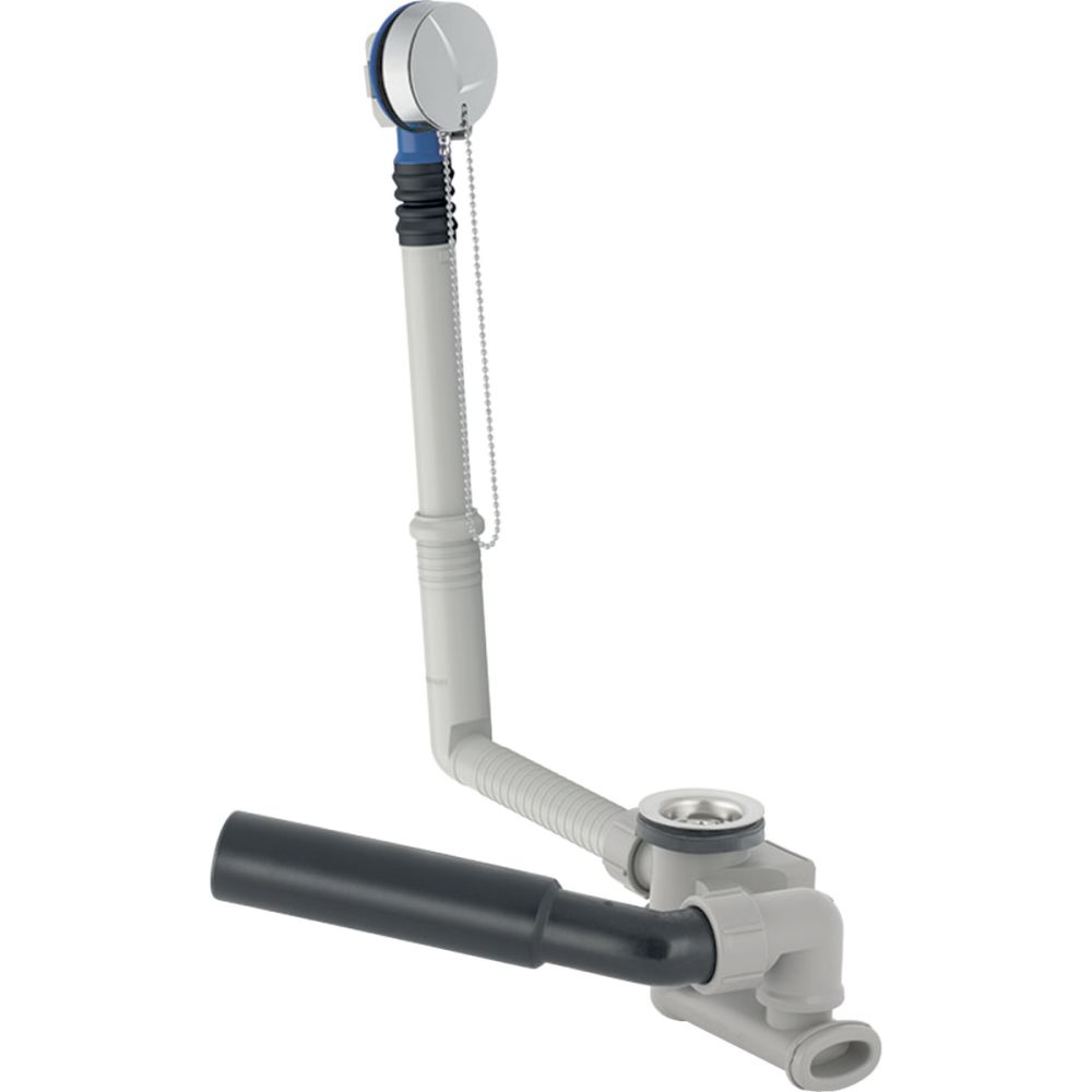 Слив-перелив для ванны Geberit с пробкой, d52, с декоративным комплектом: глянцевый хром, d=40/50мм, хром, серый, 150.017.00.6