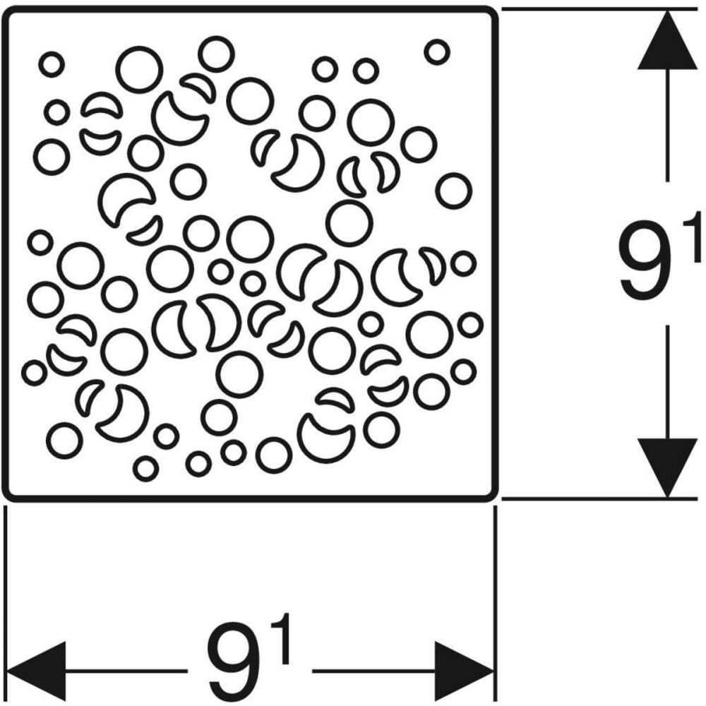 Решетка для слива Geberit design grating "Drops", for floor drains, серый, 154.303.00.1