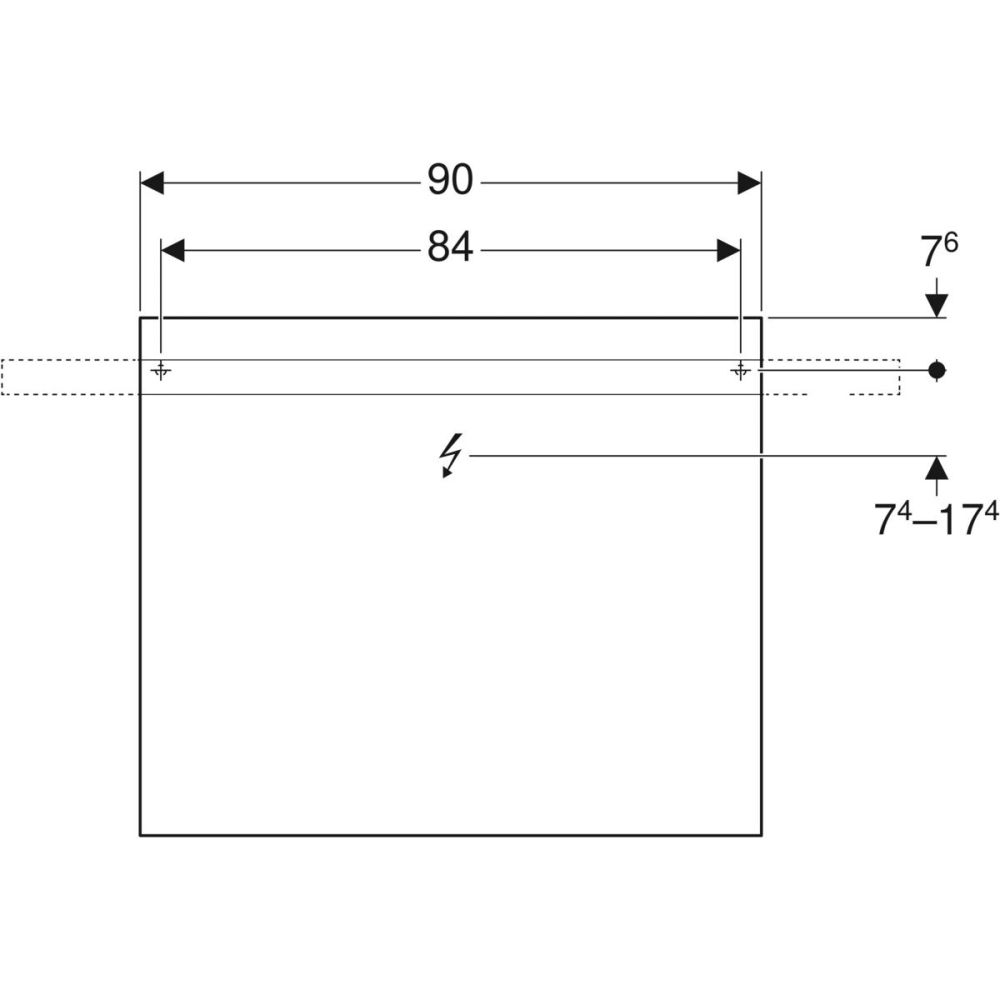 Зеркало с подсветкой Geberit iCon: B=90см, H=75см, хром, 840790000