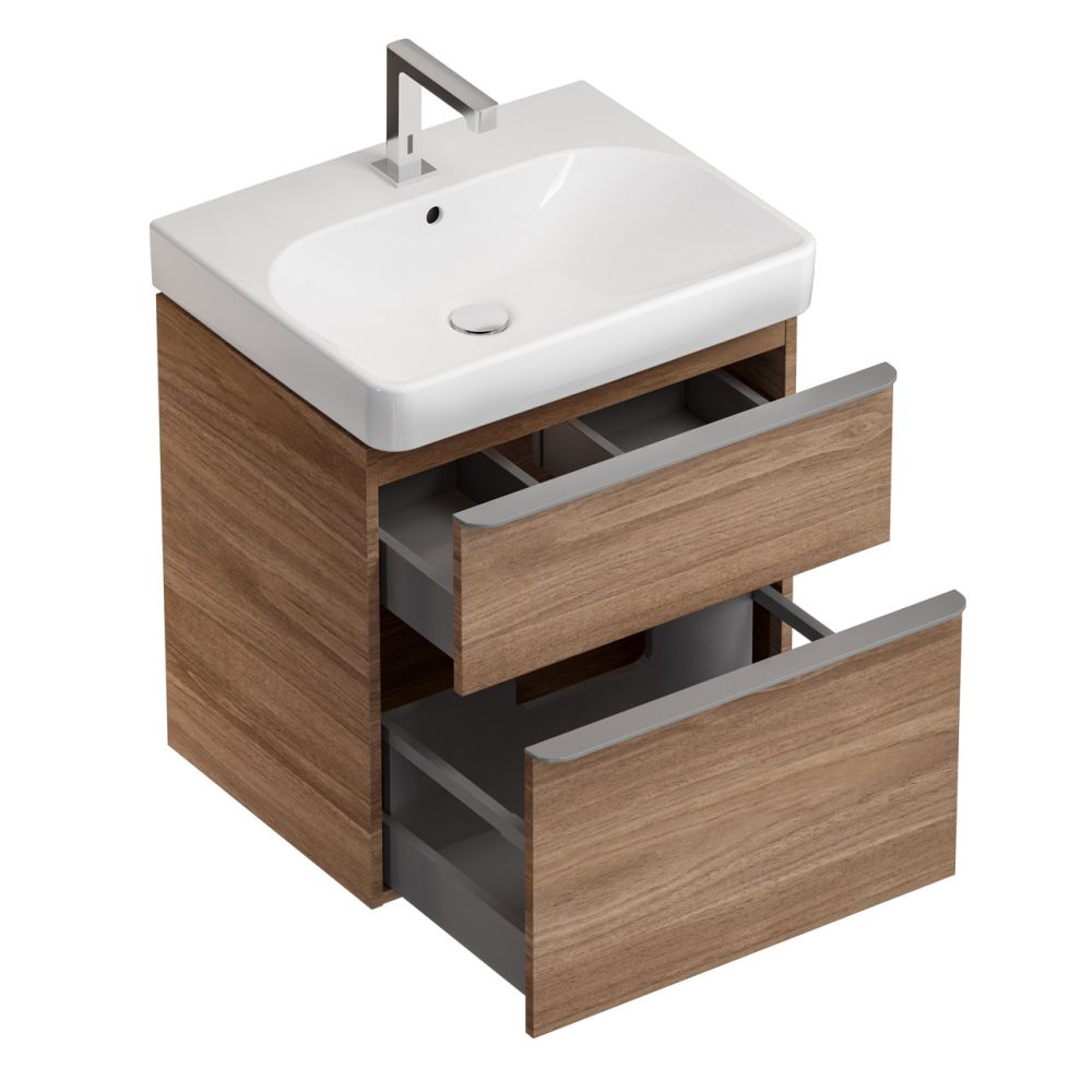 Тумба для раковины Geberit Smyle 58,4 см, пекан, 500.352.JR.1