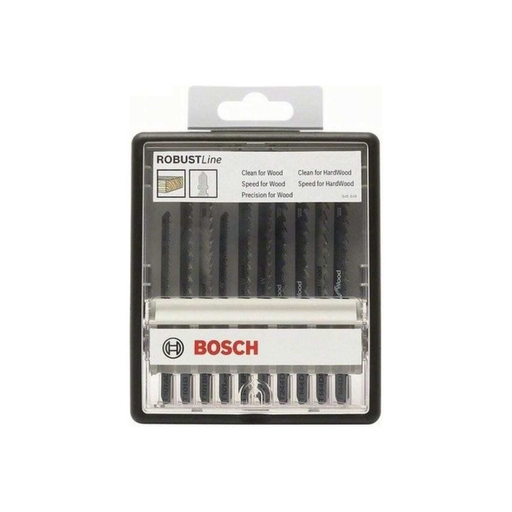 Набор пилок по дереву Bosch Robust Line Т-образный хвостовик 10 шт, 2607010540 