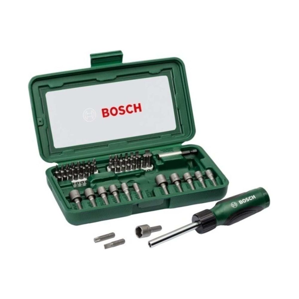 Набор бит и торцевых ключей с отверткой Bosch, 46 штук, 2607019504