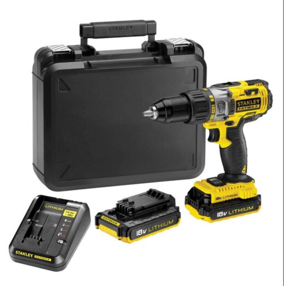 Аккумуляторная ударная дрель-шуруповерт Stanley Fatmax FMC625D2, кейс, 18В, Li-ion