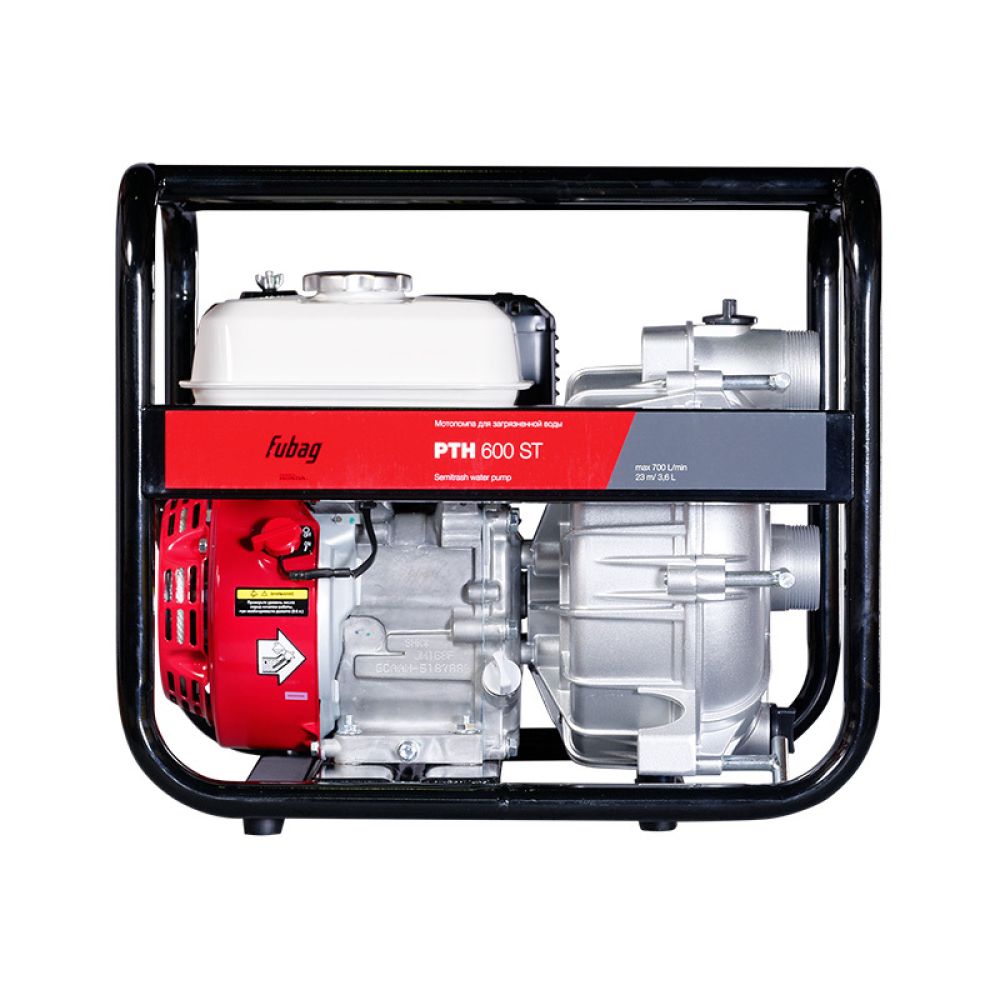 Бензиновая мотопомпа Fubag PTH 600 ST, для загрязненной воды, 2900 Вт, 4.8 л.с., 118 см³, 838216