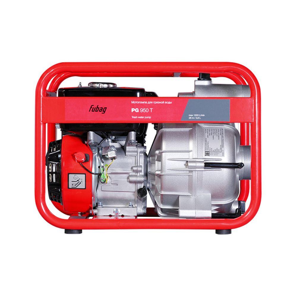 Бензиновая мотопомпа Fubag PG 950 T, для сильнозагрязненной воды, 5100 Вт, 7 л.с., 196 см³, 838246