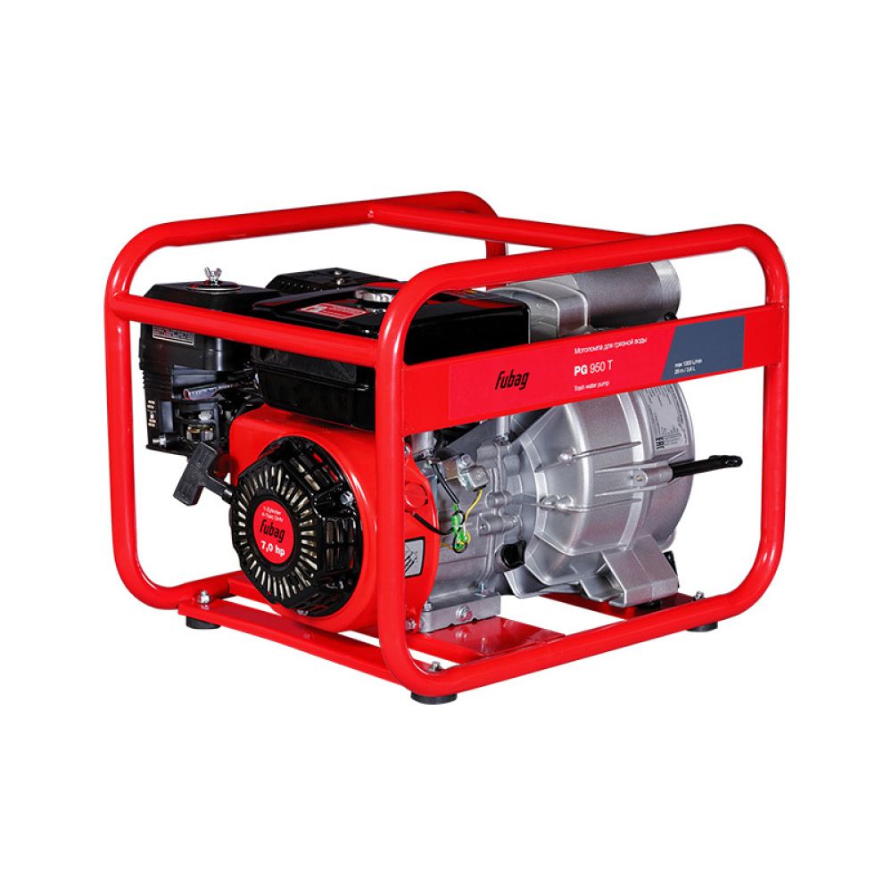 Бензиновая мотопомпа Fubag PG 950 T, для сильнозагрязненной воды, 5100 Вт, 7 л.с., 196 см³, 838246