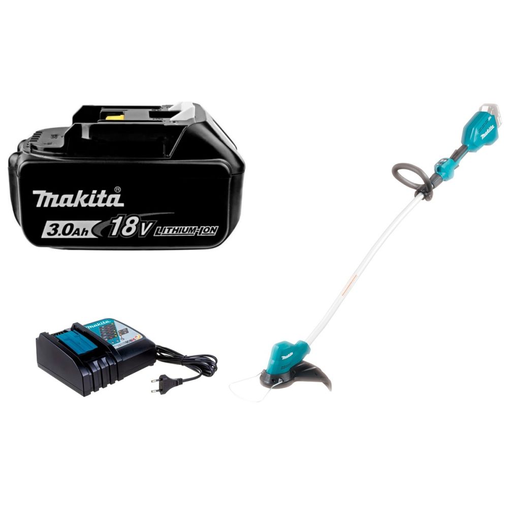 Набор: аккумуляторный триммер Makita DUR189Z + аккумулятор Makita 632M83-6 + зарядное устройство Makita 630793-1