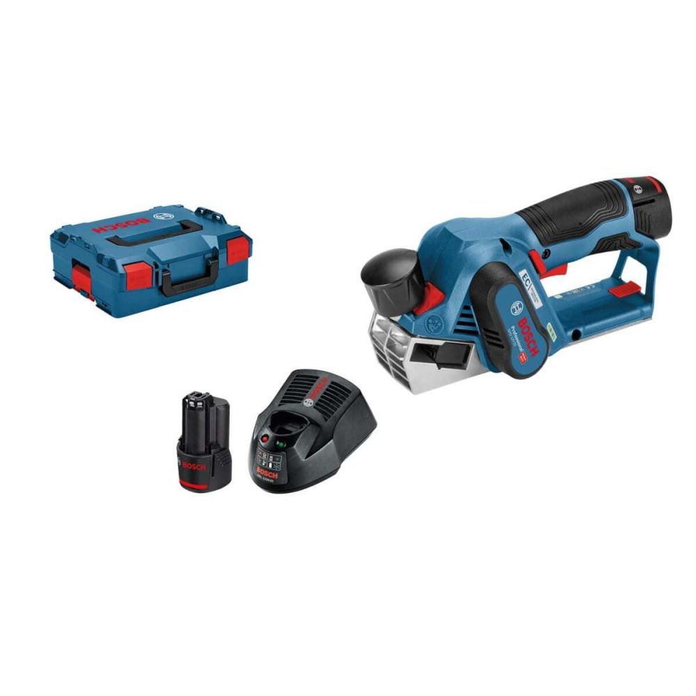 Аккумуляторный рубанок Bosch GHO 12V-20, АКБ 2х12В, 3Ah, З/У, кейс, 06015A7001