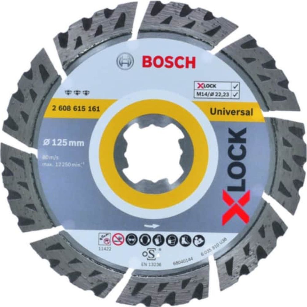 Алмазный диск Bosch X-LOCK Best for Universal, 125 x 22,23 x 2,4 x 12 мм, 2608615161