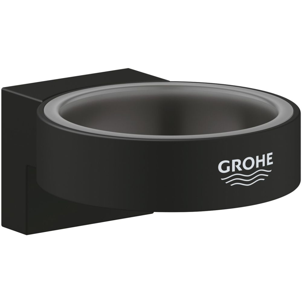 Держатель для стакана/дозатора жидкого мыла GROHE Selection, металл, фантомный чёрный (41217KF0)