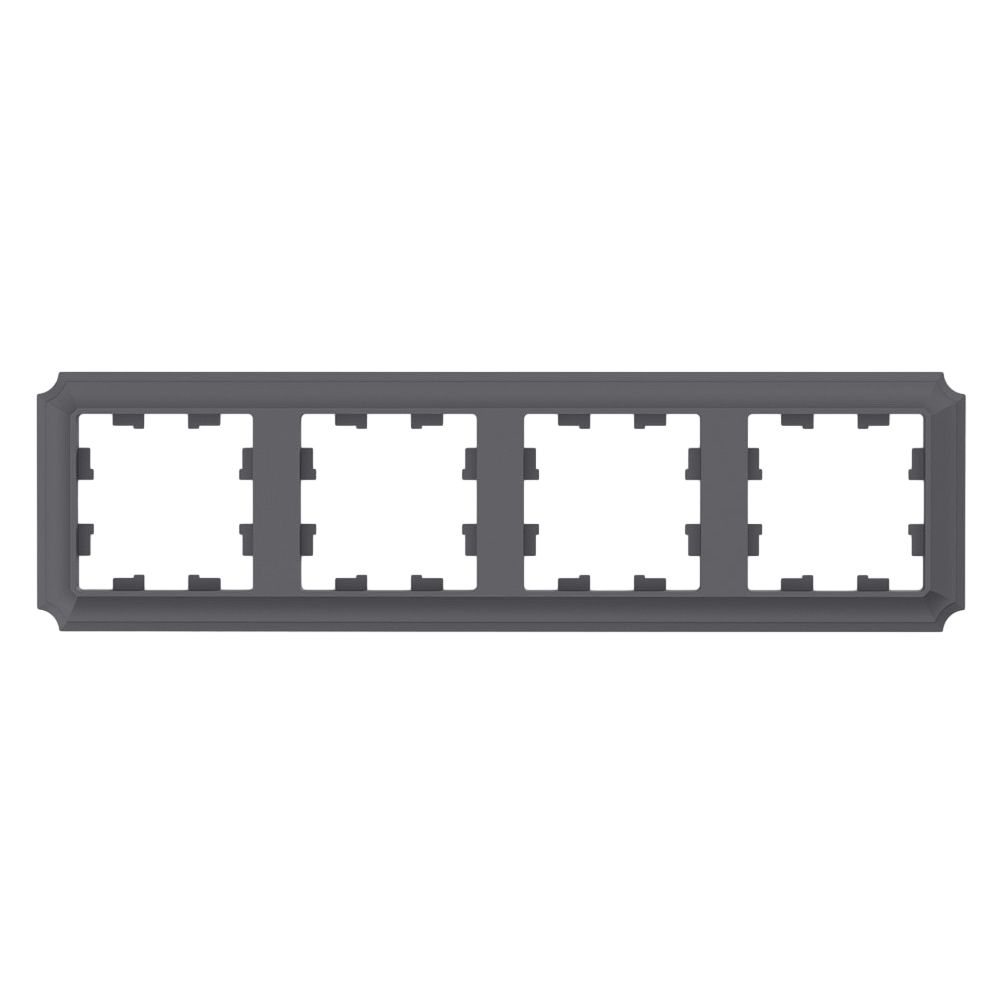 Рамка 4-постовая универсальная Systeme Electric (Schneider Electric) Atlas Design Antique, базальт ATN101404