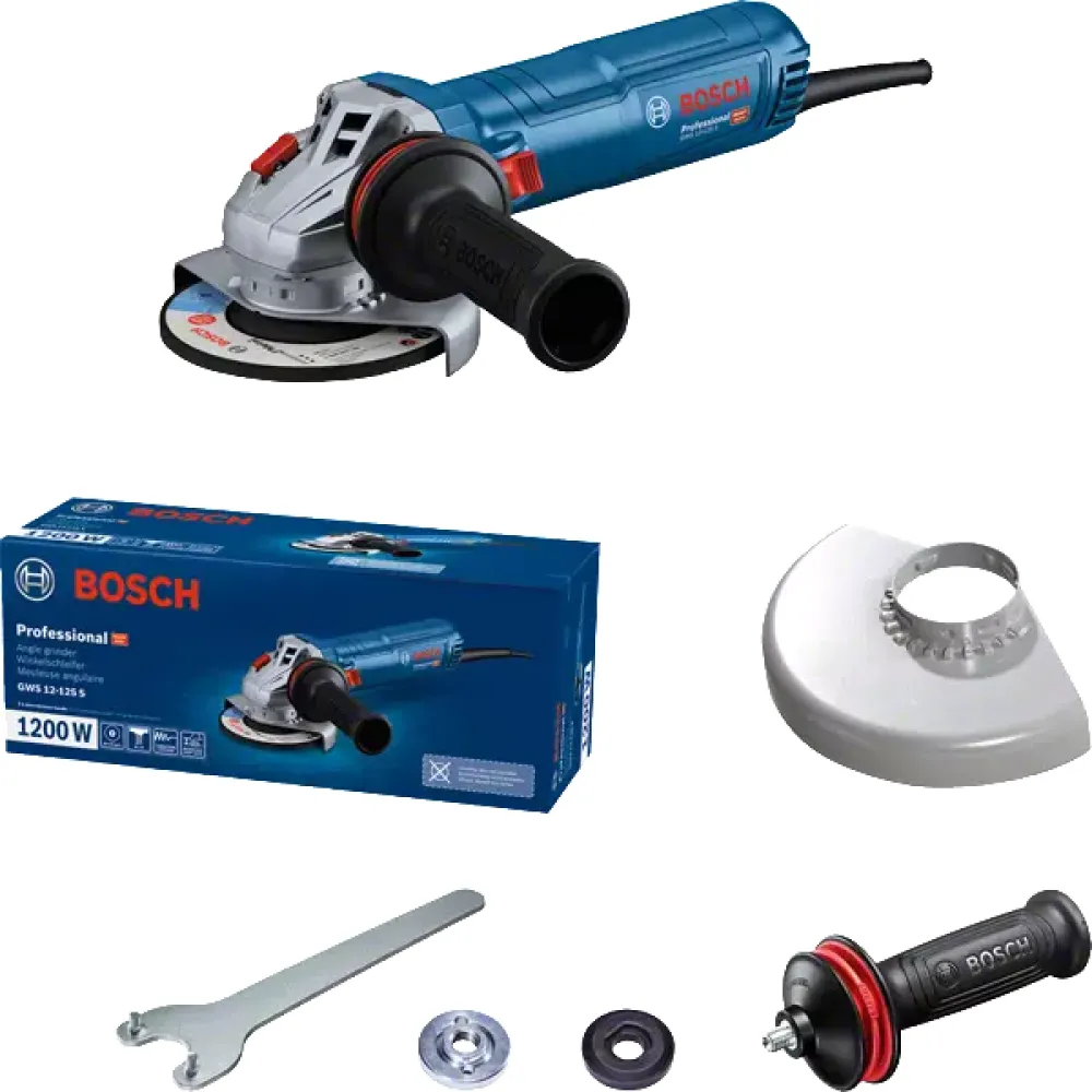 Угловая шлифмашина Bosch GWS 12-125 S PROFESSIONAL, 125 мм, 1200 Вт, 11000 об/мин, 06013A6020