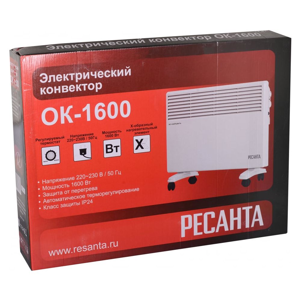 Конвектор Ресанта ОК-1600, 1600 Вт, до 16 м², 67/4/2