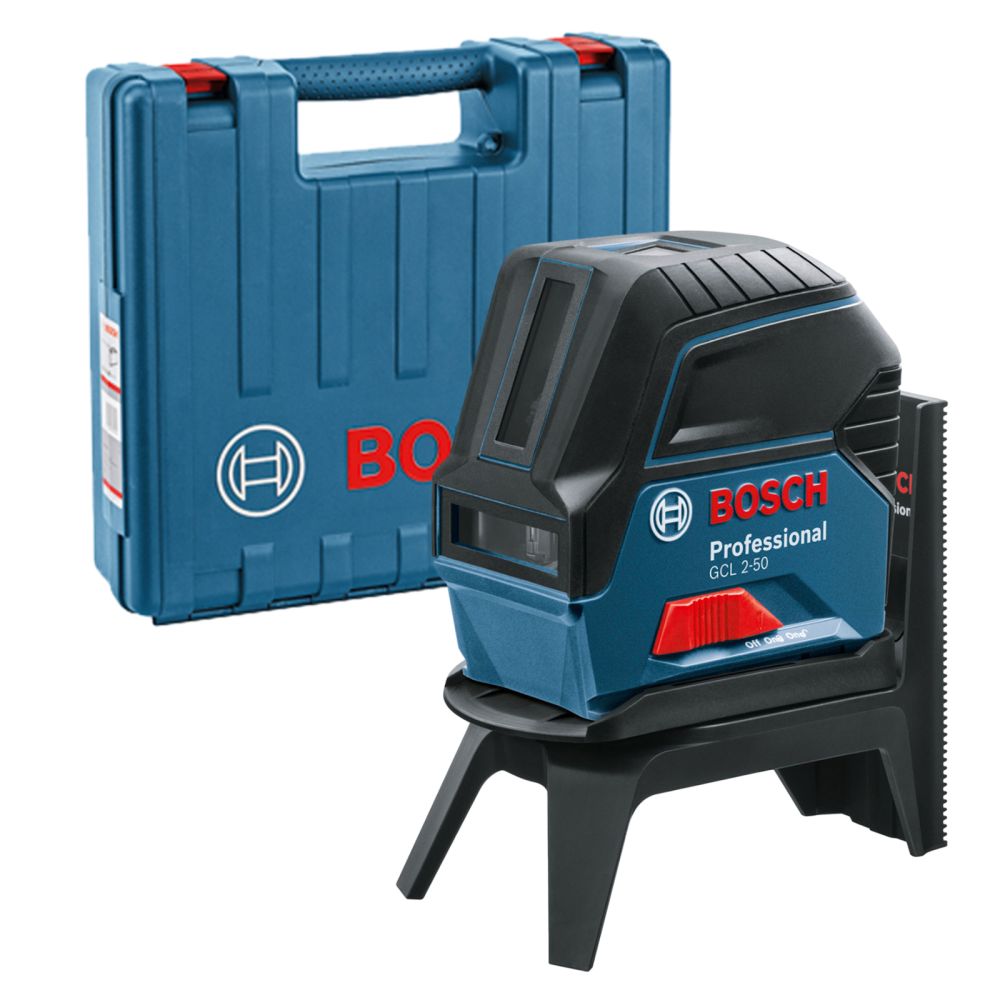 Комбинированный лазерный нивелир Bosch GCL 2-50, на батарейках, самовыравнивающийся, красный, 15 м, в кейсе, 0601066F02