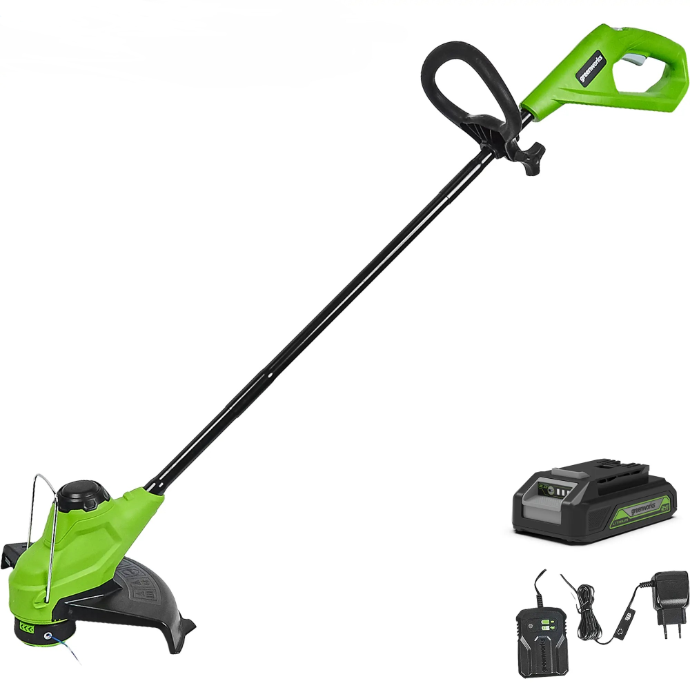 Триммер аккумуляторный Greenworks G24LT25K2, 24 В, 25 см, с АКБ 2 Ач и ЗУ, 2107207