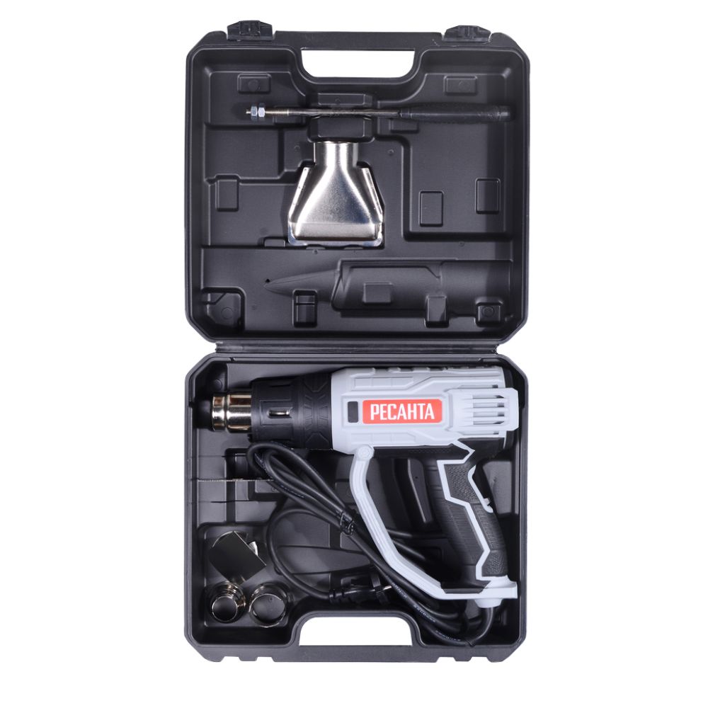 Фен строительный Ресанта ФЭ-2000К, 2000 Вт, 500 л/мин, в кейсе, 75/2/1