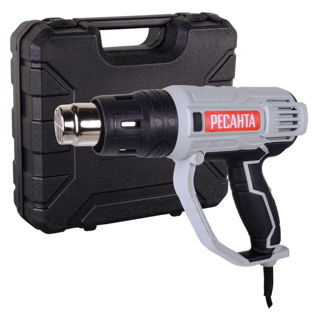 Фен строительный Ресанта ФЭ-2000ЭК, 2000 Вт, 500 л/мин, в кейсе, 75/2/2