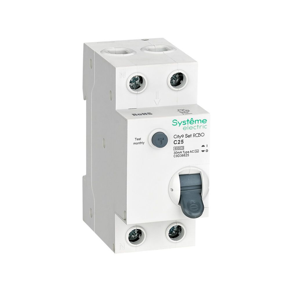 Автоматический выключатель дифференциального тока Systeme Electric (Schneider Electric) City9 Set 1Р+N 25 А, тип АС, 30 мА, 6 кА, C9D36625