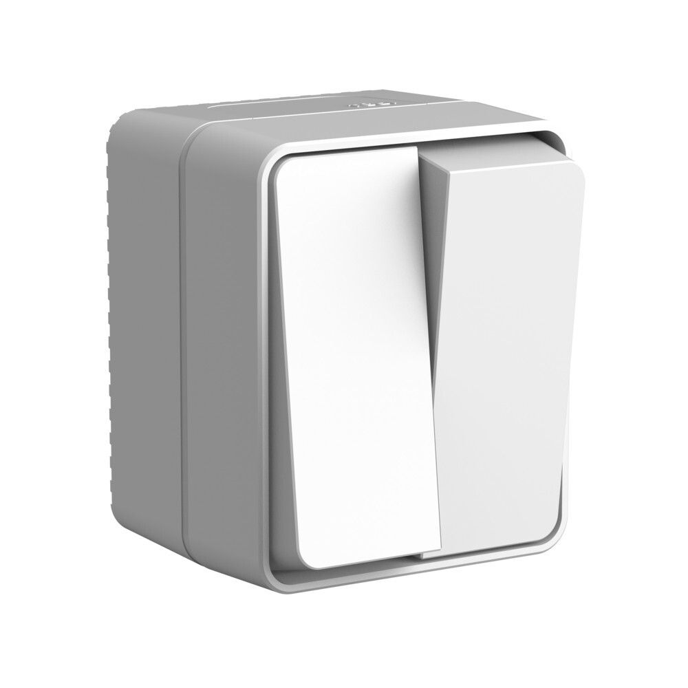 Выключатель 2-клавишный Systeme Electric (Schneider Electric) Atlas Design Profi 10АX, серый ATN543051