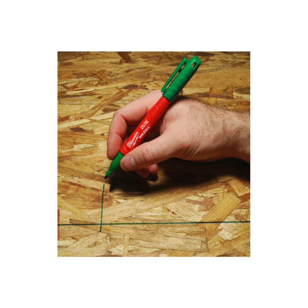 Маркер Milwaukee Inkzall для стройплощадки, тонкий, зеленый, 4932492127