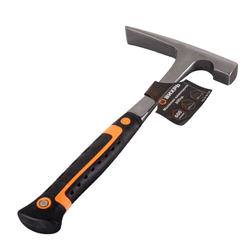 Молоток каменщика Вихрь 600 гр., цельнометаллический, двухкомпонентная рукоятка, 73/6/8/10