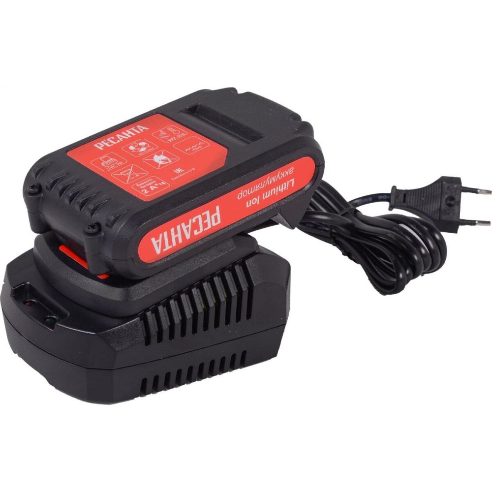 Аккумуляторный триммер Ресанта ЭТ-20-2ЛИ, 20 В, 7000 об/мин, с АКБ 2 Ач и ЗУ, 70/1/25