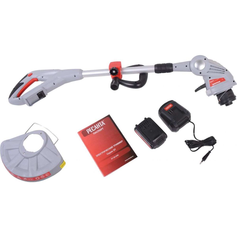 Аккумуляторный триммер Ресанта ЭТ-20-2ЛИ, 20 В, 7000 об/мин, с АКБ 2 Ач и ЗУ, 70/1/25