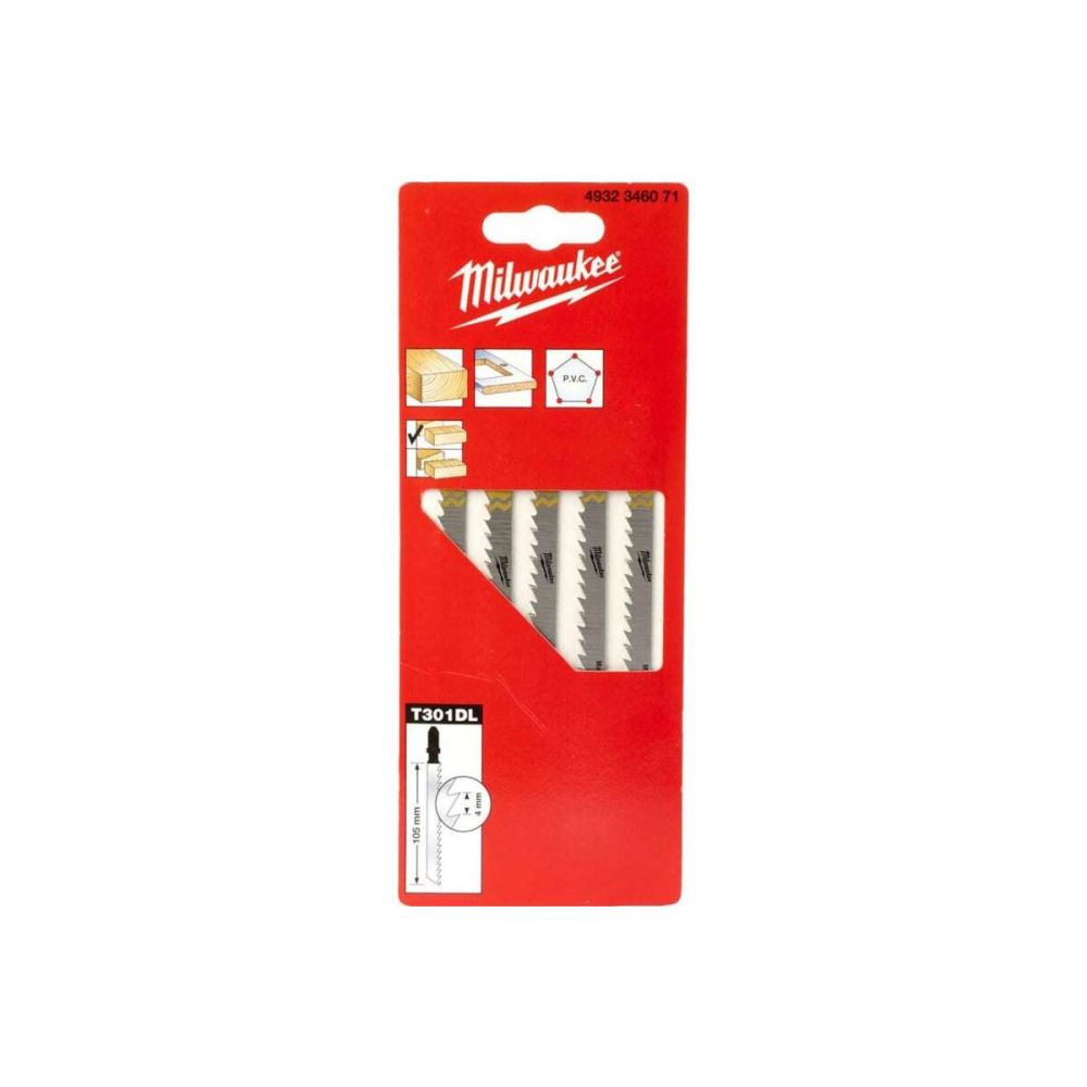 Пилка для лобзика Milwaukee T301DL 105 мм, 5 шт.,  4932346071