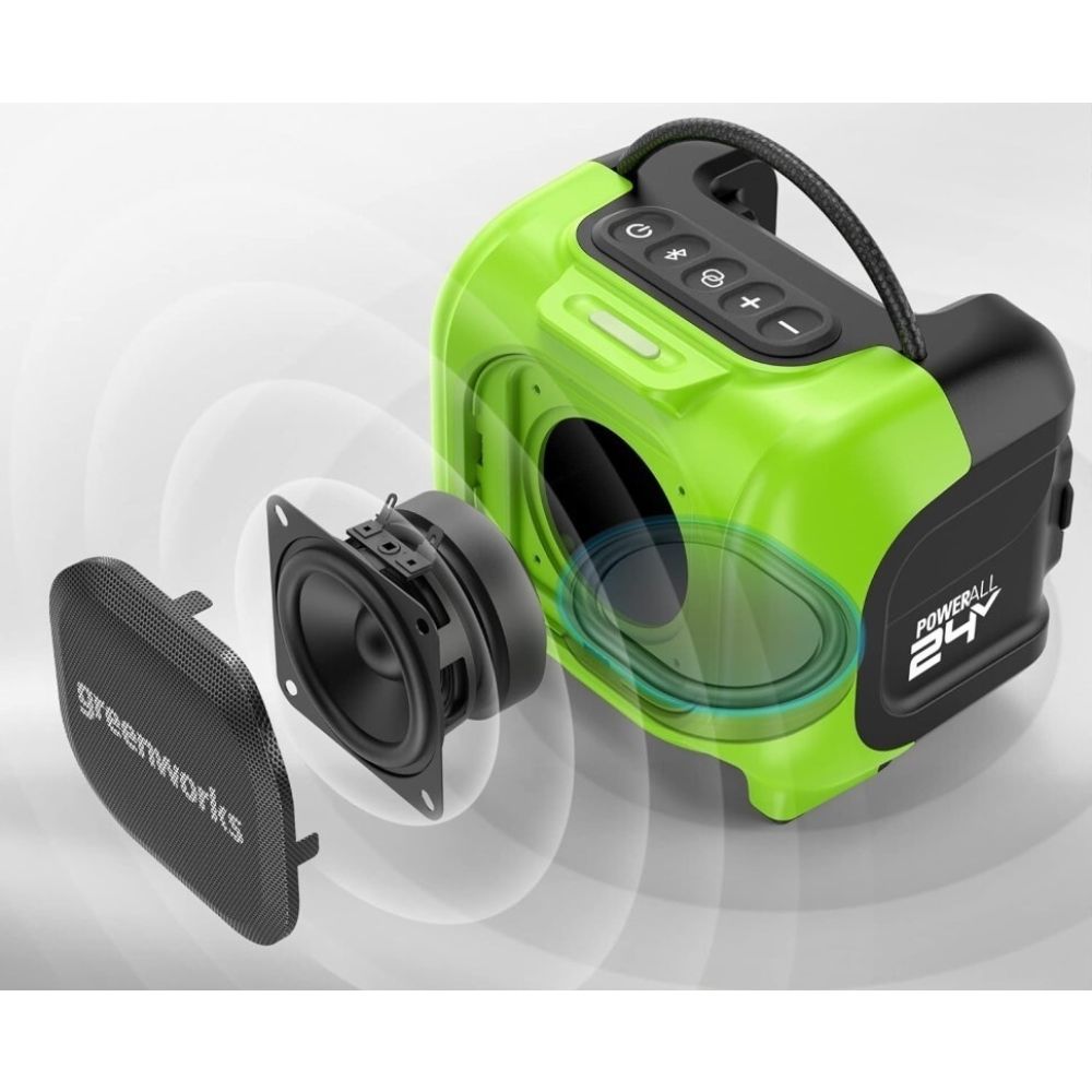 Аккумуляторная акустическая система Greenworks GPT-MNBS, c возможностью питания от сети, 24 В, без АКБ и ЗУ, 3503107