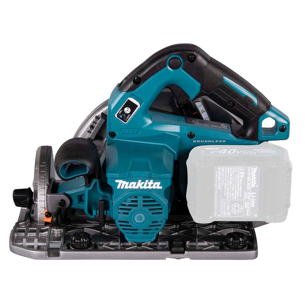 Набор Makita: аккумуляторная дисковая пила HS004GZ01, 40 В, 190 мм, 6000 об/мин + АКБ BL4040, 40 В, 4 Ач + быстрое ЗУ DC40RA, PT1033