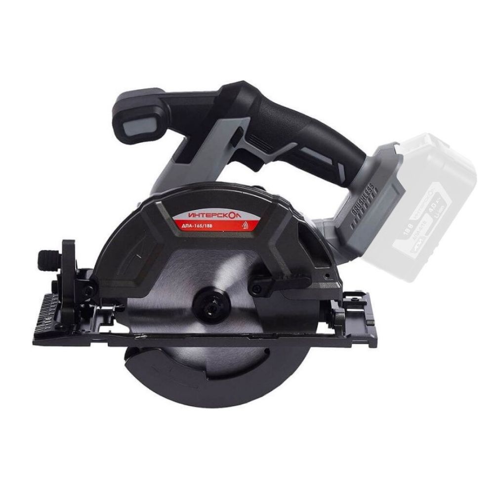 Аккумуляторная дисковая пила ИНТЕРСКОЛ ДПА-165/18В, 18 В, 165 мм, 5000 об/мин, без АКБ и ЗУ (577.0.0.70)
