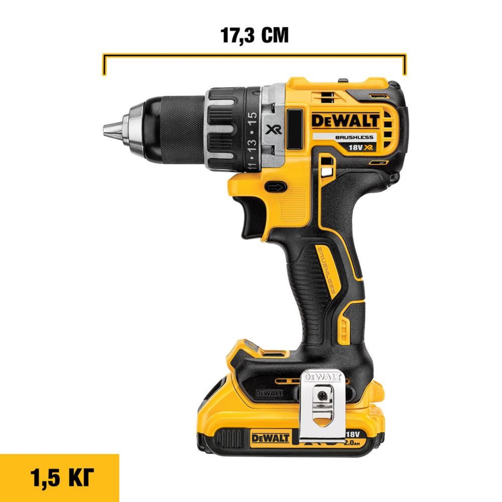 Аккумуляторная дрель-шуруповерт DEWALT DCD791P3A, 18 В, 2000 об/мин, с 3 АКБ 5 Ач и ЗУ, в кейсе TSTAK (DCD791P3A-QW)
