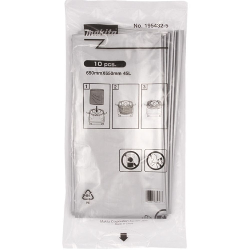 Мешок полиэтиленовый 45 л. для пылесосов Makita DVC860L/DVC864L (10 шт.), 195432-5