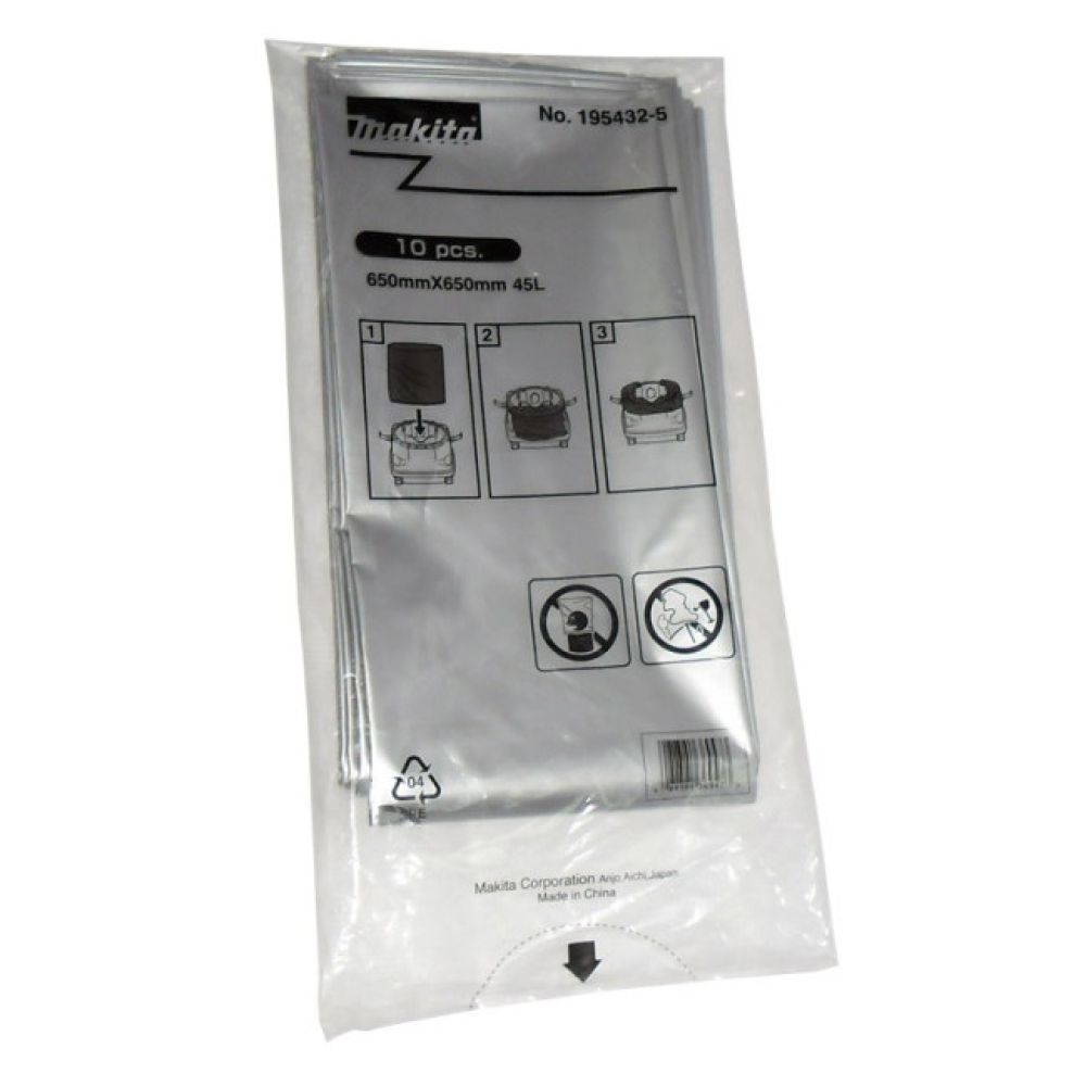 Мешок полиэтиленовый 45 л. для пылесосов Makita DVC860L/DVC864L (10 шт.), 195432-5
