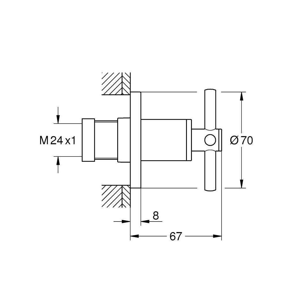 Внешняя часть вентиля GROHE Atrio, крестообразная ручка, теплый закат глянец (19069DA3)