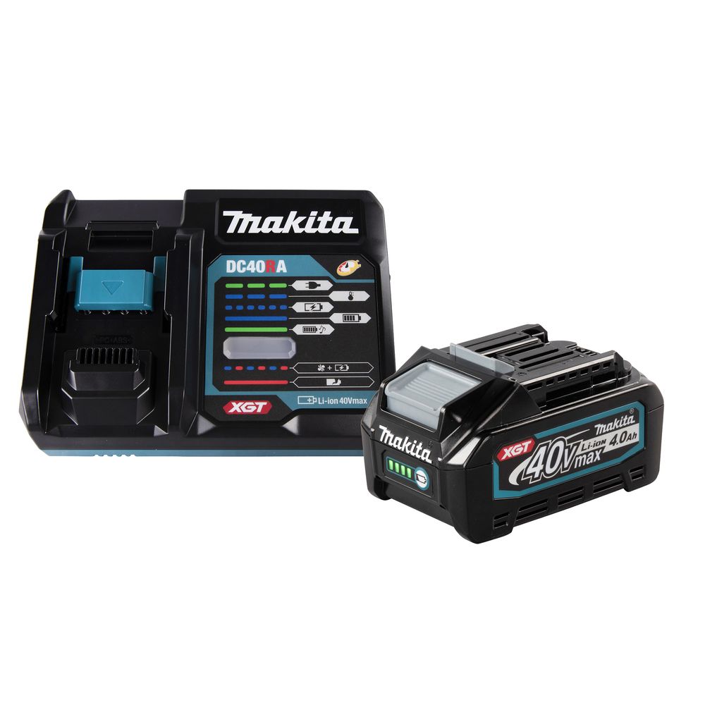Набор Makita: аккумулятор BL4040, Li-Ion, 40 В, 4 Ач и быстрое зарядное устройство DC40RA, 40 В, 6 А, 191J67-0