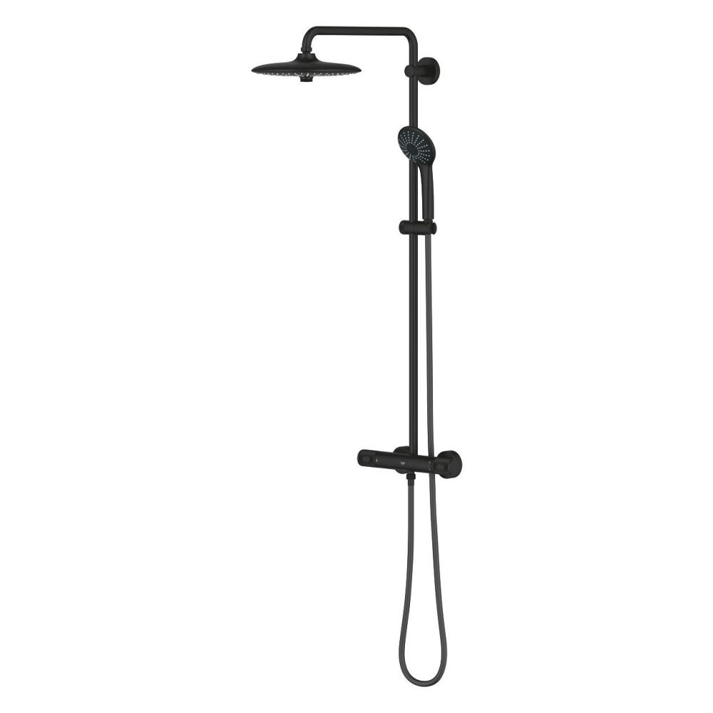 Душевая система GROHE Euphoria System 260 с термостатом для душа, фантомный чёрный (27615KF2)