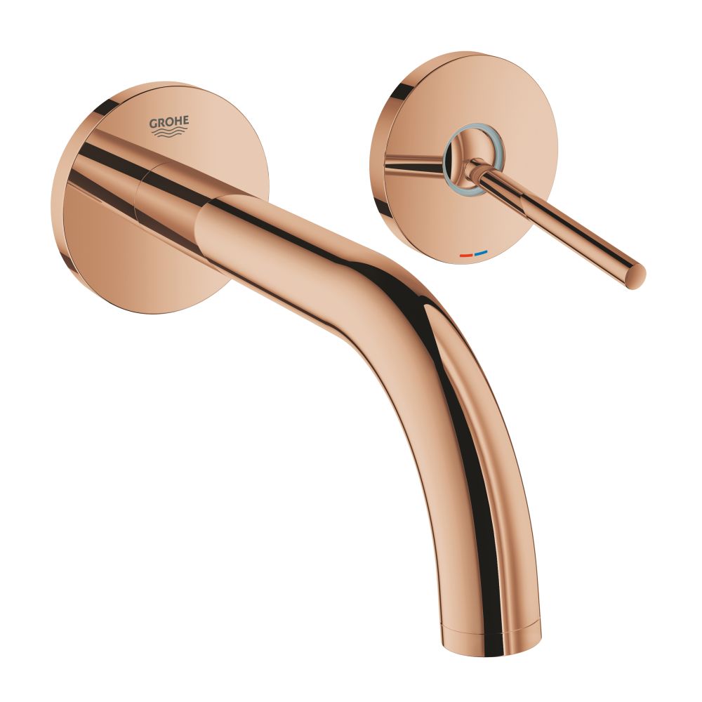 Внешняя часть смесителя для раковины GROHE Atrio Joy настенного монтажа на 2 отверстия, теплый закат глянец (19287DA3)