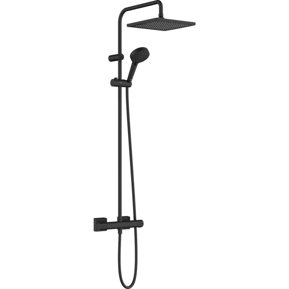 Душевая система hansgrohe Vernis Shape 240 1jet с термостатом 26429670, матовый черный