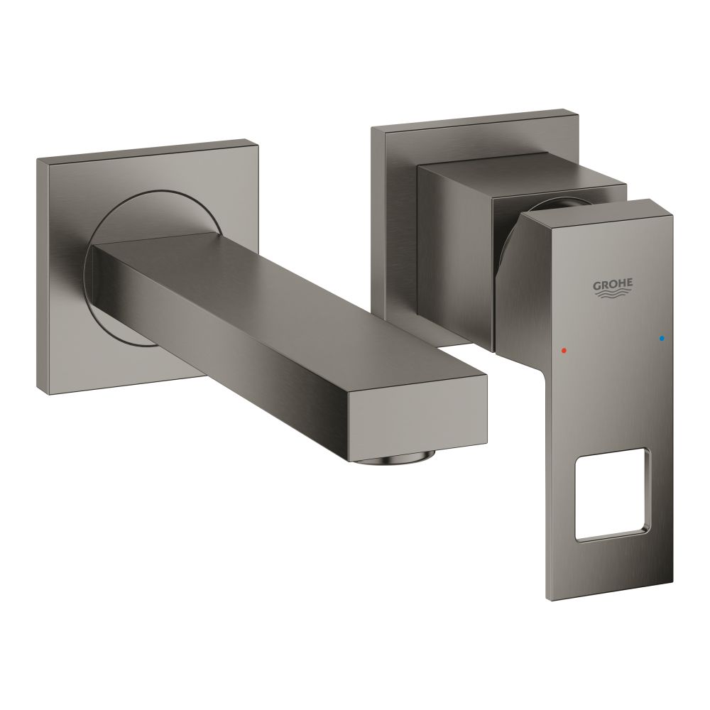 Внешняя часть смесителя для раковины GROHE Eurocube на 2 отверстия, S-Size, темный графит матовый (19895AL0)