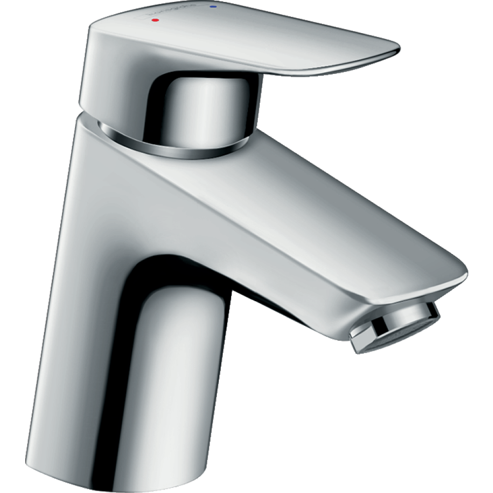 Смеситель для раковины hansgrohe Logis 70, со сливным клапаном Push-Open, для водонагревателей открытого типа 71074000, хром