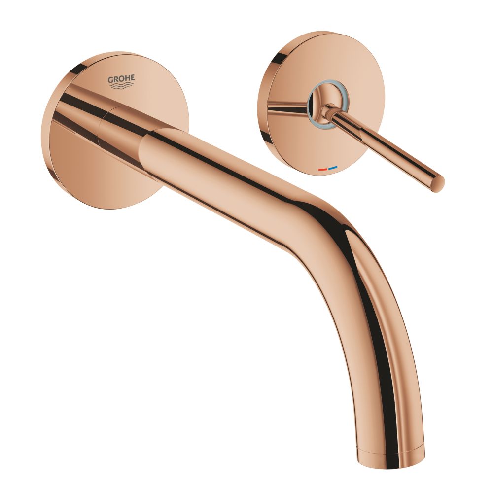 Внешняя часть смесителя для раковины GROHE Atrio Joy настенного монтажа на 2 отверстия, теплый закат глянец (19918DA3)