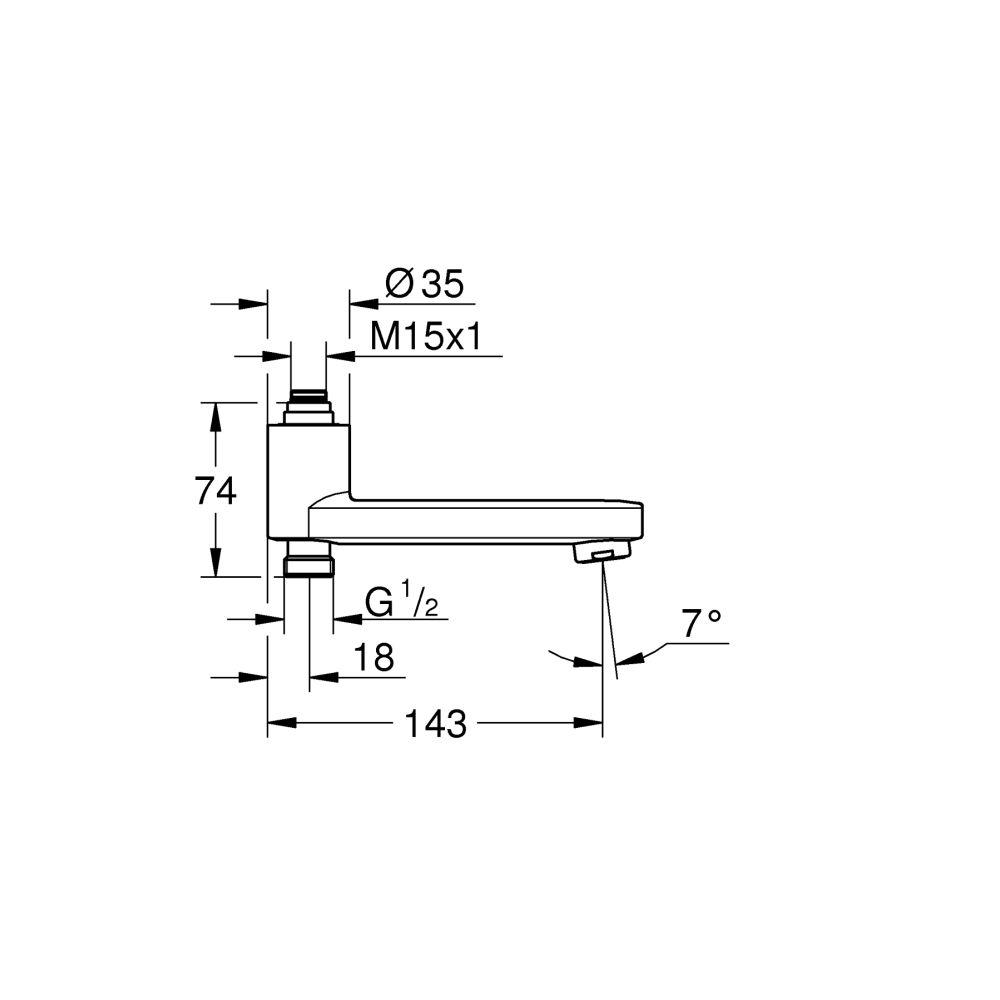 Излив для смесителя GROHE, хром (13450000)