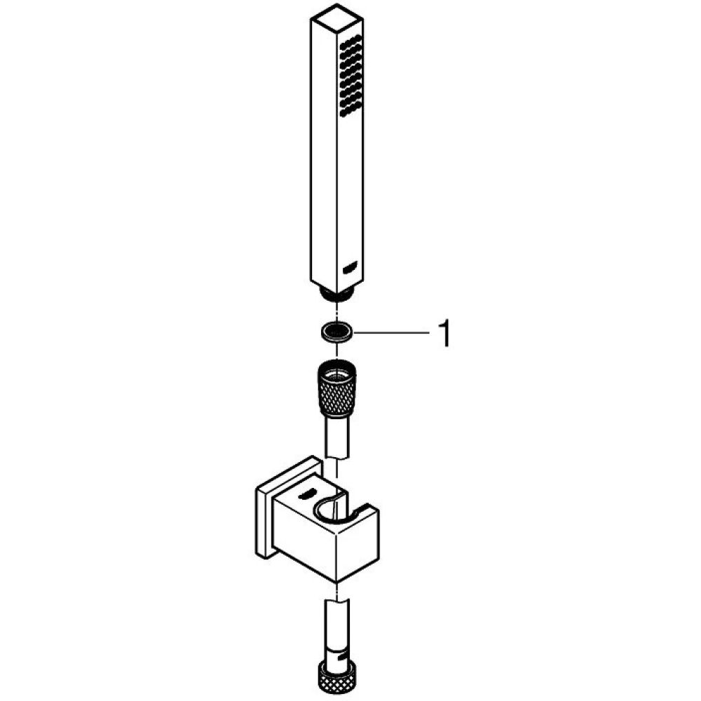 Душевой набор GROHE Euphoria Cube, 1 режим, 1250 мм, 9,5 л/мин, хром (27703000)