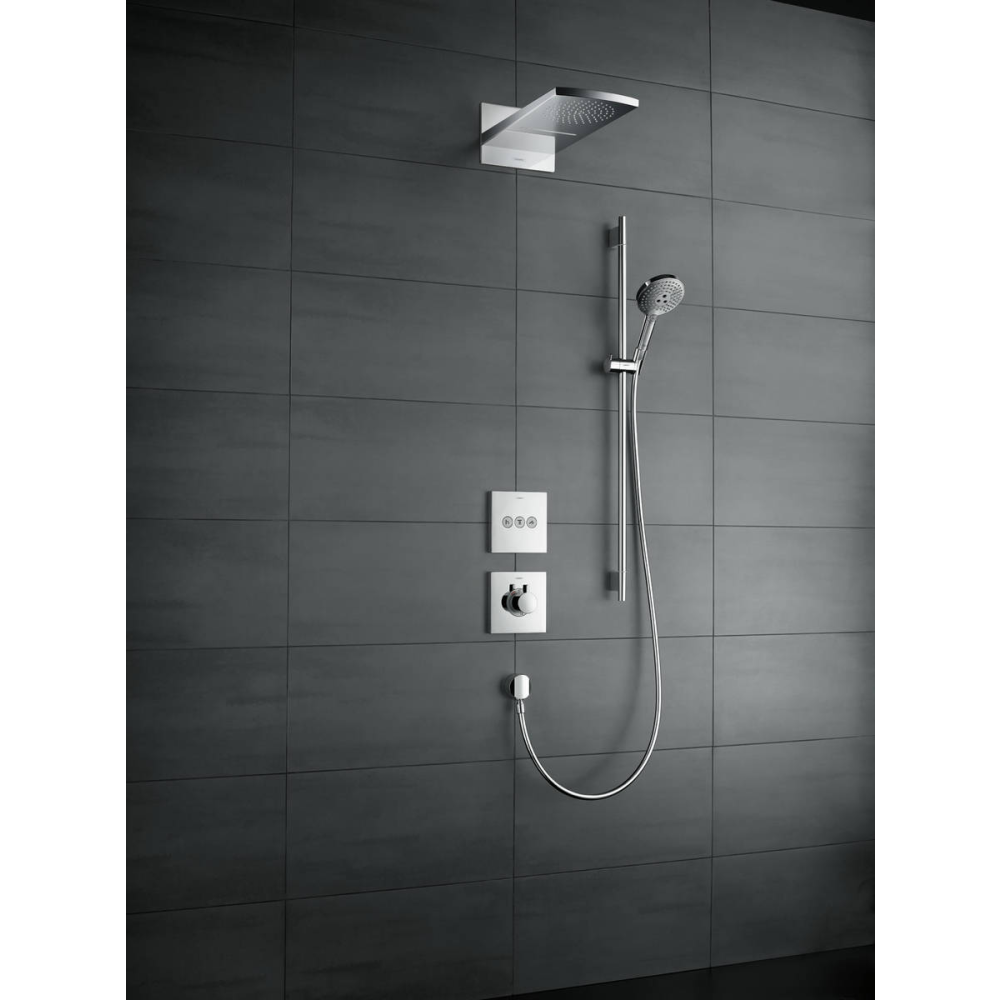 Внешняя часть термостата для душа hansgrohe ShowerSelect HighFlow скрытого монтажа 15760670, матовый черный