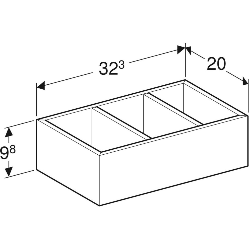 Перегородка для выдвижного ящика Geberit h-образная, темно-серый, 500.676.00.1
