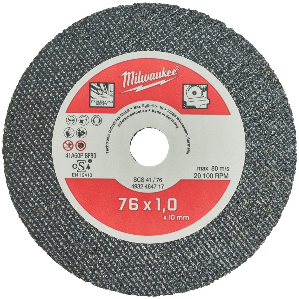 Отрезной диск по металлу Milwaukee 76 мм, 4932464717, 5 шт.
