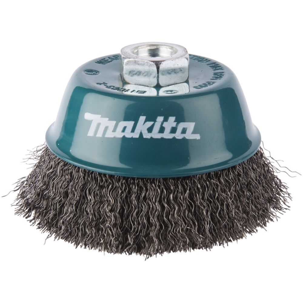 Щетка проволочная чашечная Makita (d100 мм, толщ. проволоки 0.3 мм, гофрированная, металл, M14х2), D-29284